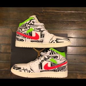 Nike Air Jordan 1 Mid “All Over Logo” Size 8 Mens